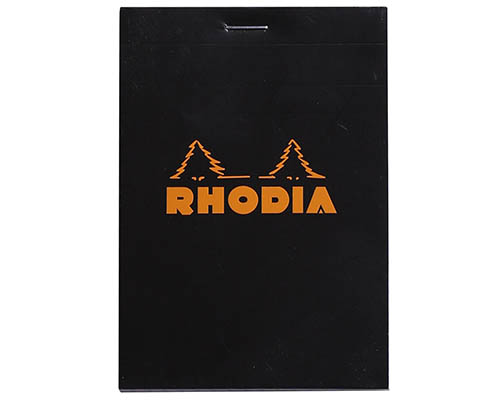 Rhodia Pad   Black  Grid  8.5 x 12 cm
