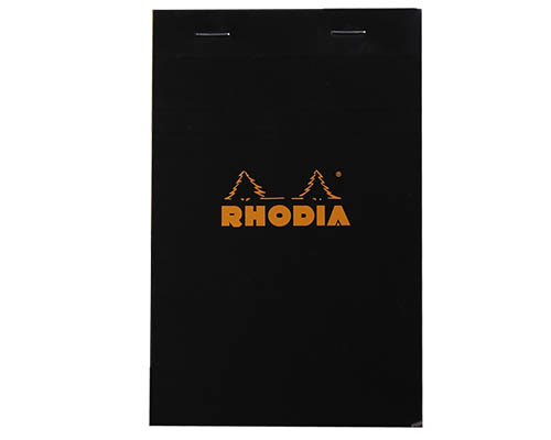 Rhodia Pad  Black  Lined  11 x 17 cm