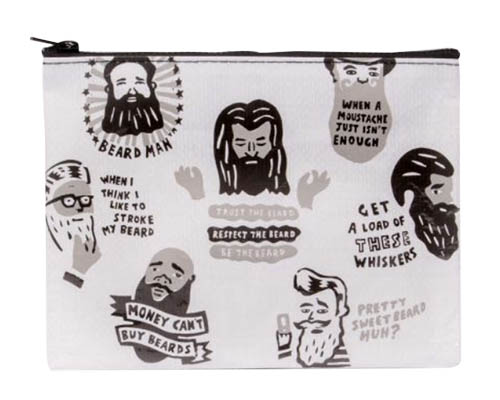 Blue Q Zipper Purse  Beards