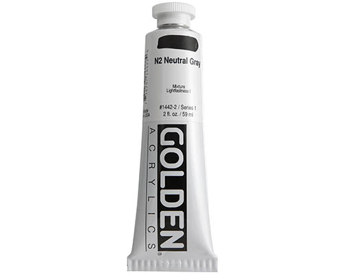 Golden Heavy Body Acrylics  2oz  Neutral Gray N2