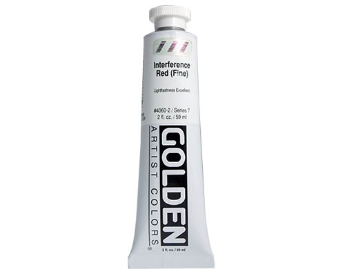 Golden Heavy Body Acrylics  2oz  Interference  Red Fine