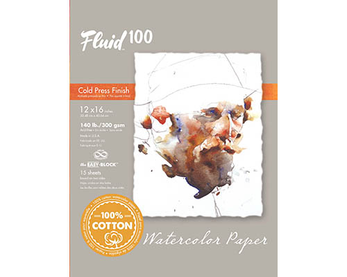 Fluid 100 Watercolour Block  140lb  Cold Press 12 x16 in.