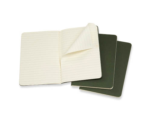 Moleskine Cahier Journal  Myrtle Green  Ruled Layout  Set of 3  Large