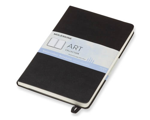 Moleskine Hardcover Watercolour Notebook  Large 8 ¼ x 5 in.  Black