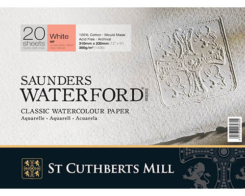 Saunders Waterford Series  Classic Watercolour Paper Block Hot Pressed  12 x 9 in.