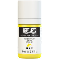  Liquitex Soft Body Acrylic - Fluorescent Yellow - 2oz