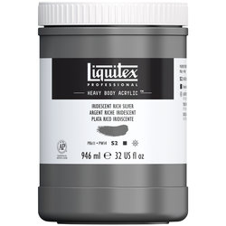 Liquitex Heavy Body Acrylic - Iridescent Rich Silver  -32oz