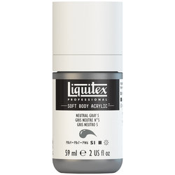  Liquitex Soft Body Acrylic - Nuetral Gray 5 - 2oz