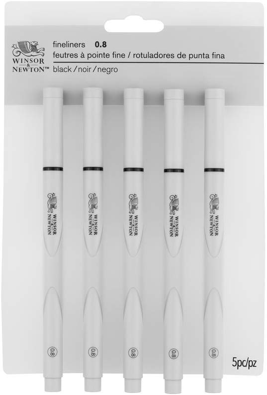 Winsor & Newton Fineliner - Black 0.8pt Set of 5 