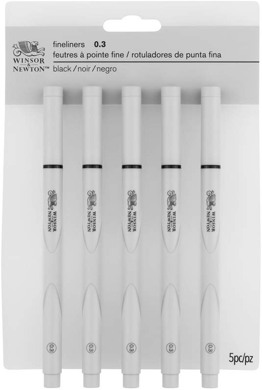 Winsor & Newton Fineliner - Black 0.3pt Set 0f 5