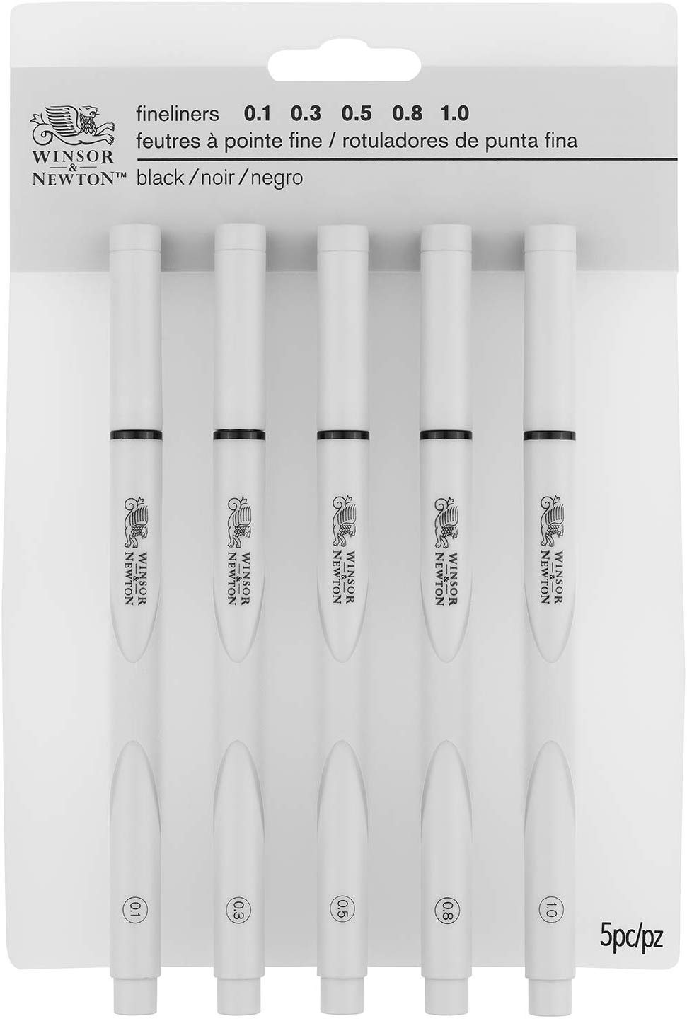 Winsor & Newton Fineliners - Black 5 Piece Assorted Set