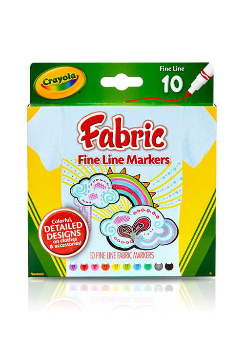 Crayola Fabric Markers - 10 Pack Fine 