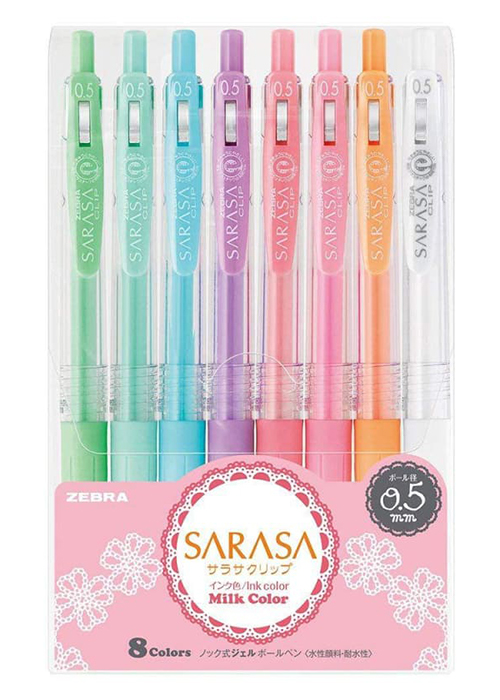 Zebra Sarasa Milk Pens - Pastel set of 8