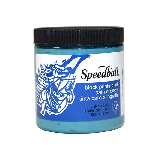 Speedball Water-Soluble Block Ink - Process Cyan 8oz 