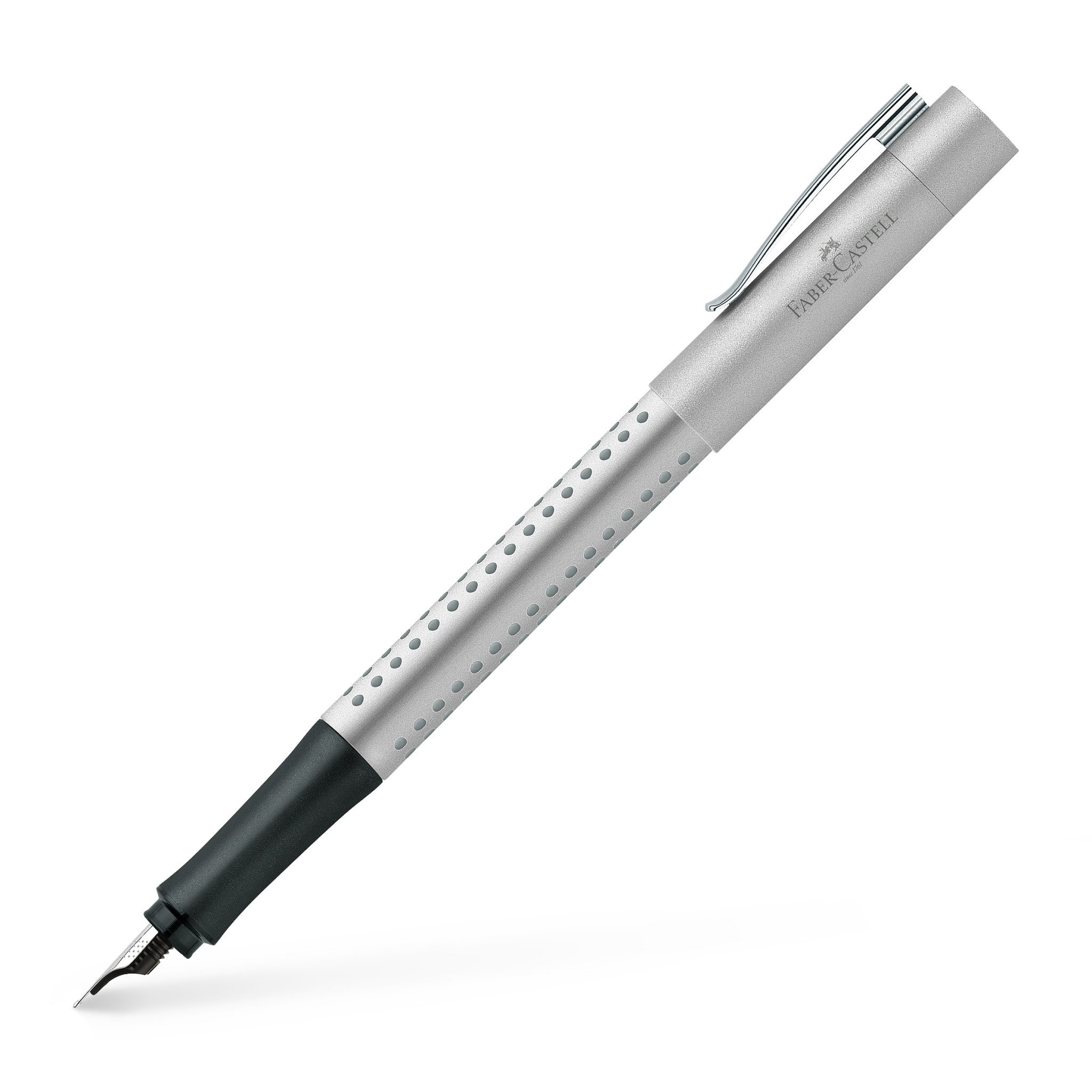 Faber Castell Grip Fountain Pen - Silver Broad