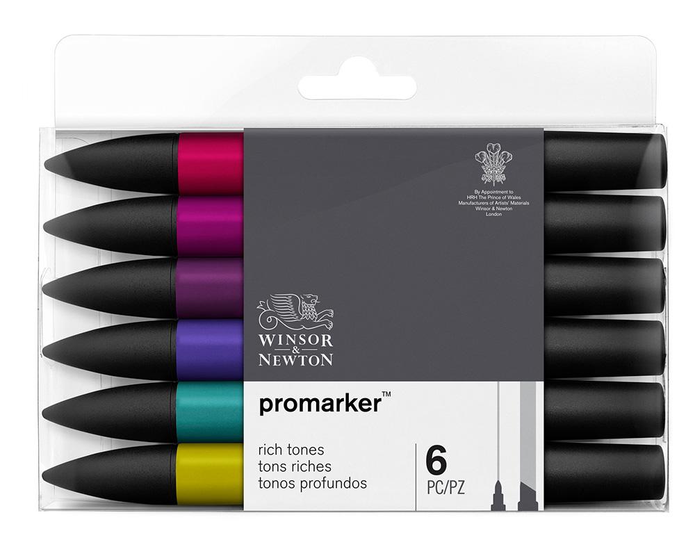 Winsor & Newton ProMarker Set of 6 - Rich Tones