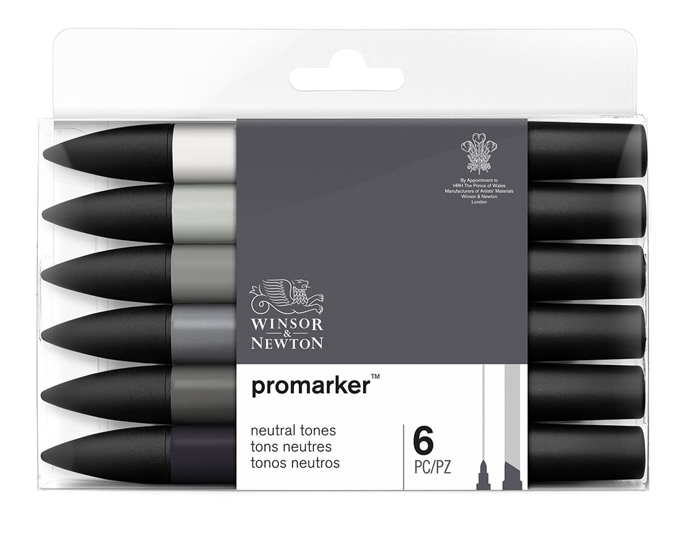 Winsor & Newton ProMarker Set of 6 - Neutral Tones