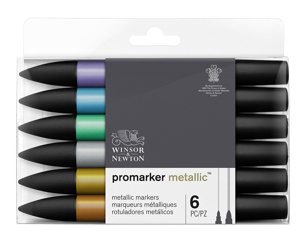 Winsor & Newton ProMarker Dual-Tip Set of 6 - Metallics