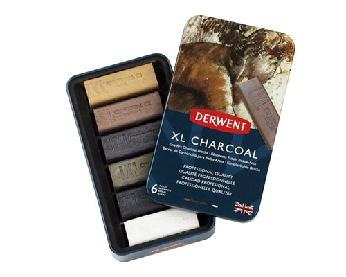Derwent XL Charcoal Block Tin - Set of 6