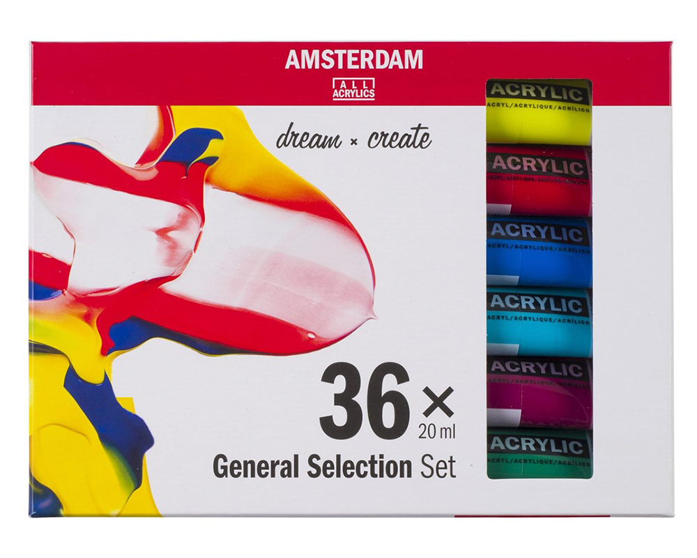 Amsterdam Standard Acrylic Paints - General Selection Set of 36 x 20mL