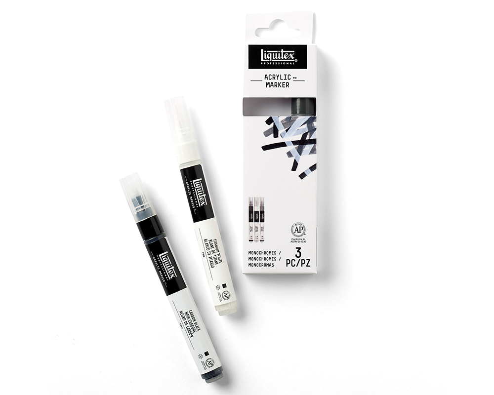 Liquitex Acrylic Paint Markers - Set of 3 - Essentials - Fine Nib