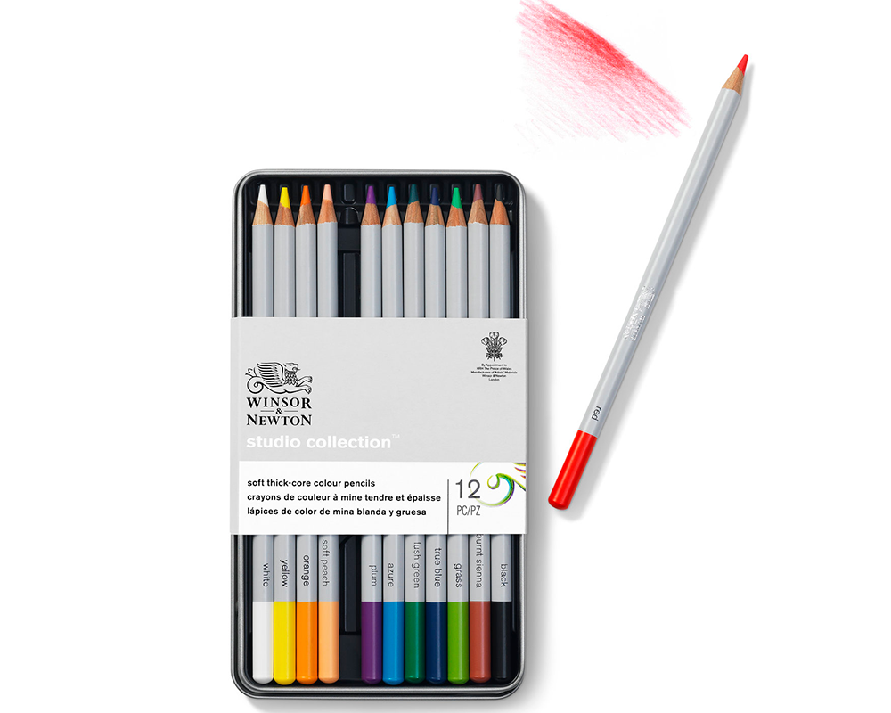 Winsor & Newton Studio Collection Coloured Pencil Tin - Set of 12