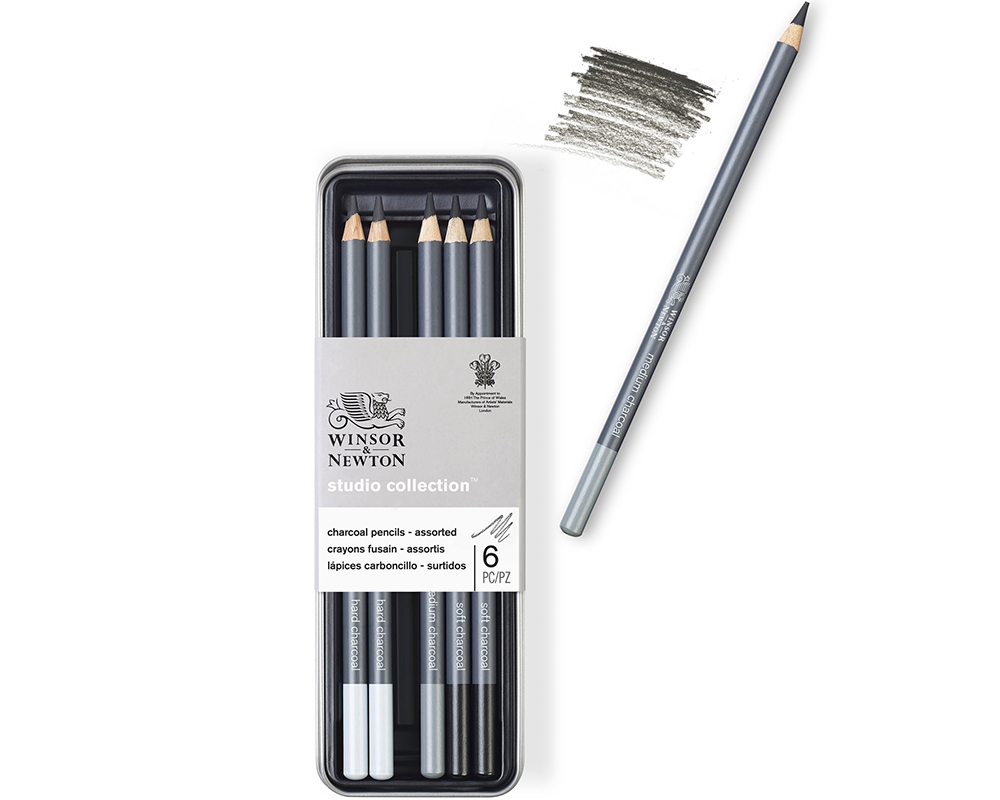 Studio Collection Charcoal Pencil TIN/6 | Winsor Newton