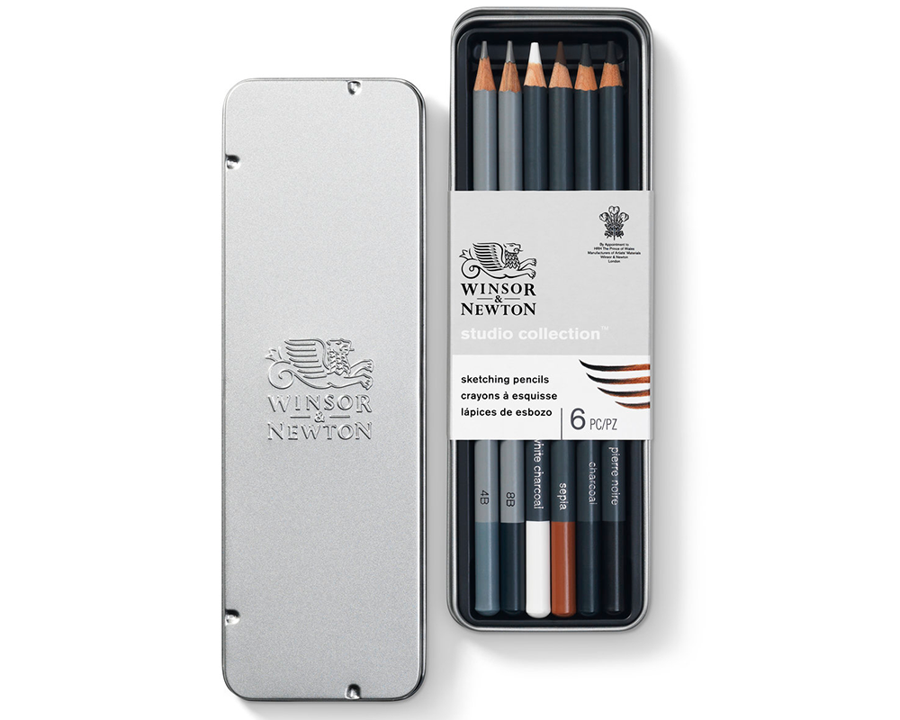 Winsor & Newton Studio Collection Sketching Pencil Tin - Set of 6