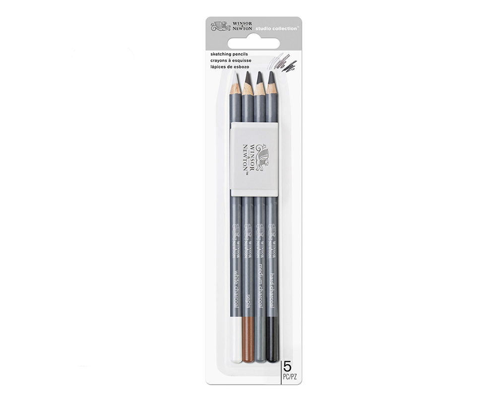 Winsor & Newton Studio Collection Sketching Pencils - Set of 4 + Eraser