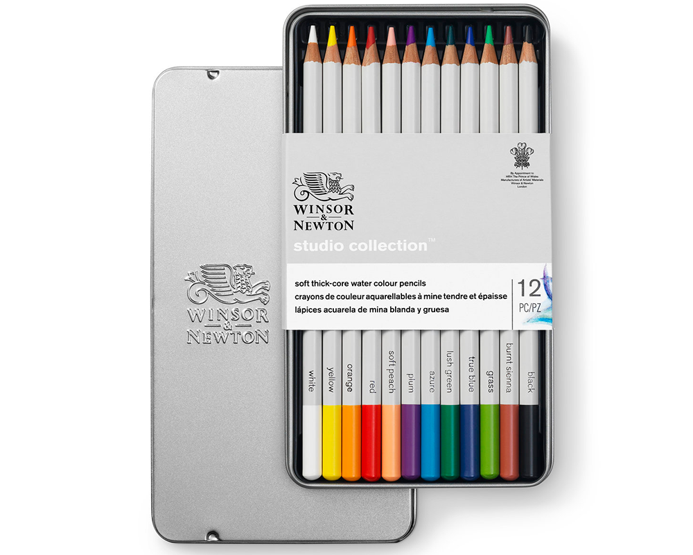 Winsor & Newton Studio Collection Watercolour Pencil Tin - Set of 12
