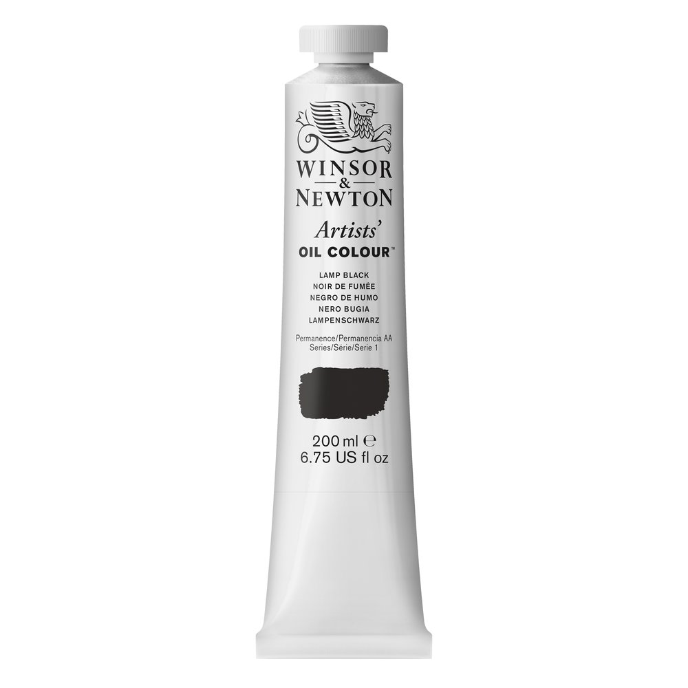 Winsor & Newton Artists' Oil Paint Lamp Black 200mL