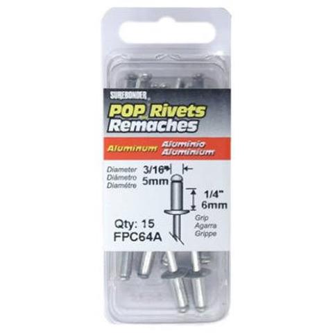 Surebonder Rivets 3/16 Alum Med 15pk