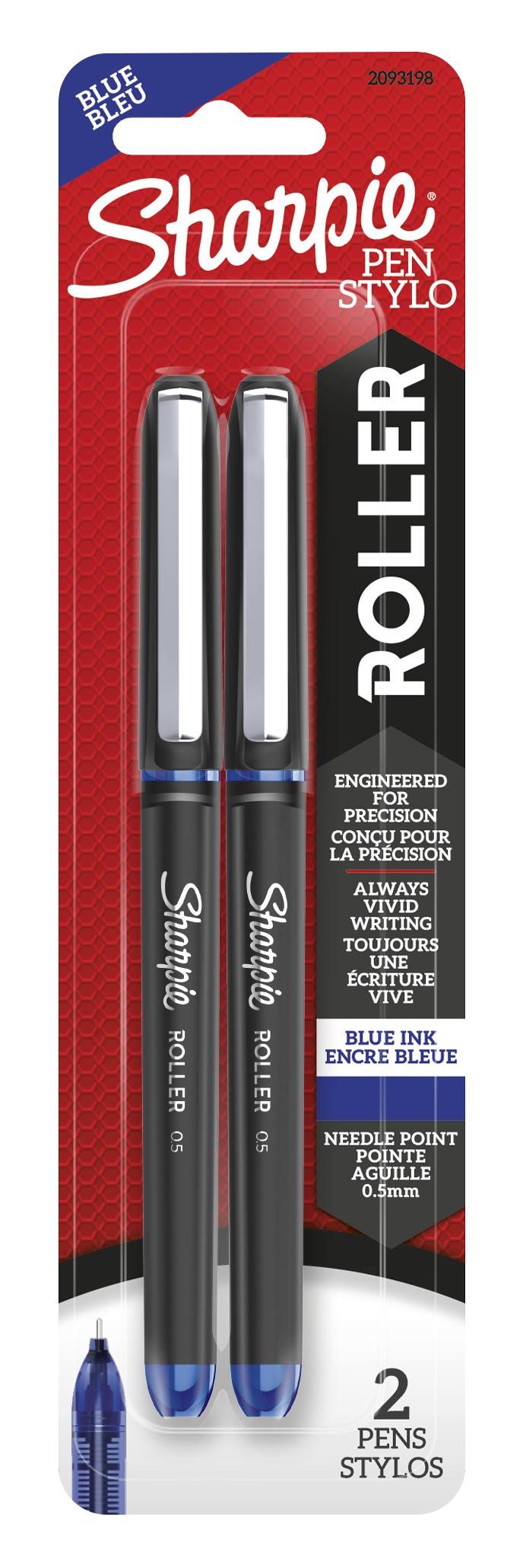 Sharpie Roller Pen .5mm Blue 2pk