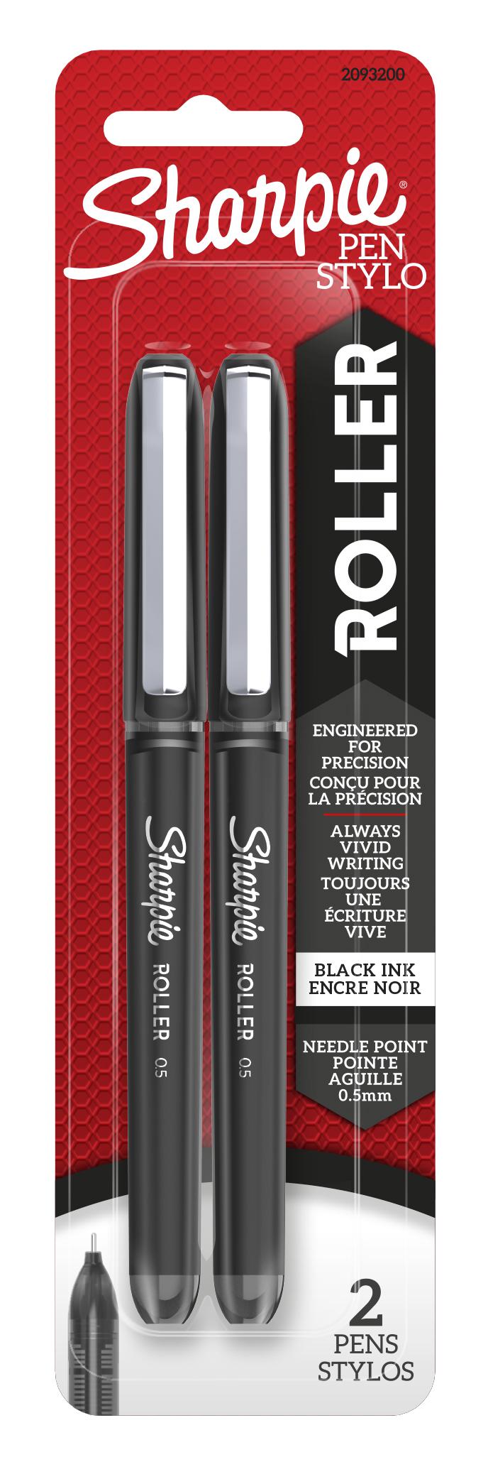 Sharpie Roller Pen .5mm Blk 2pk