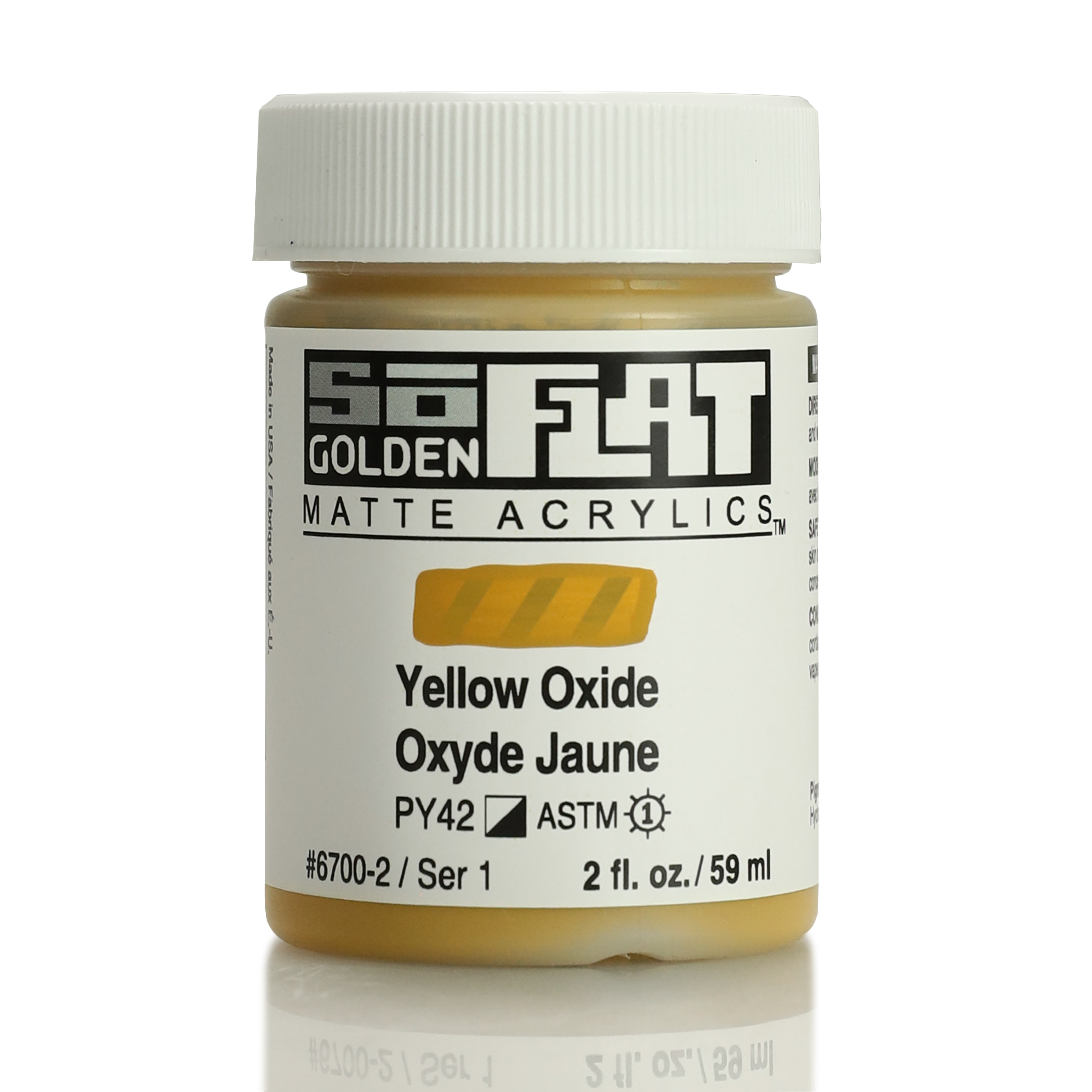 Golden SoFlat Matte Acrylic Paint - Light Green Yellow 2 oz jar