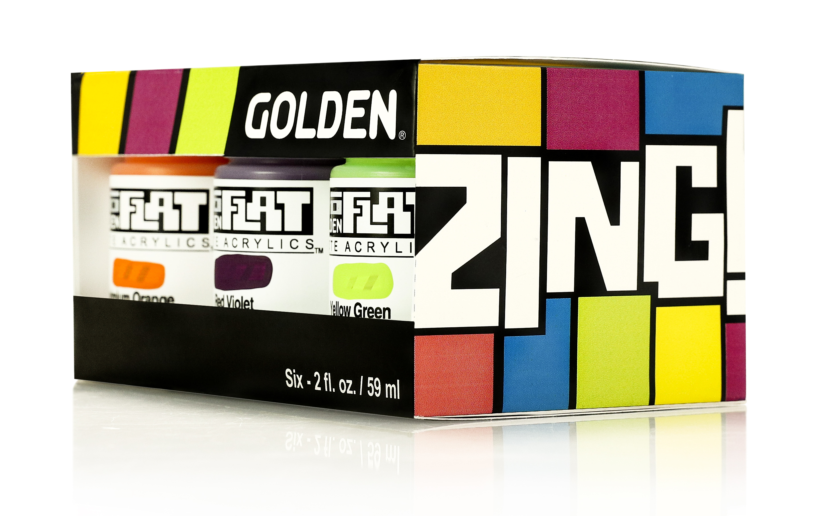 Golden SoFlat Matte Acrylic Paint - Zing Set
