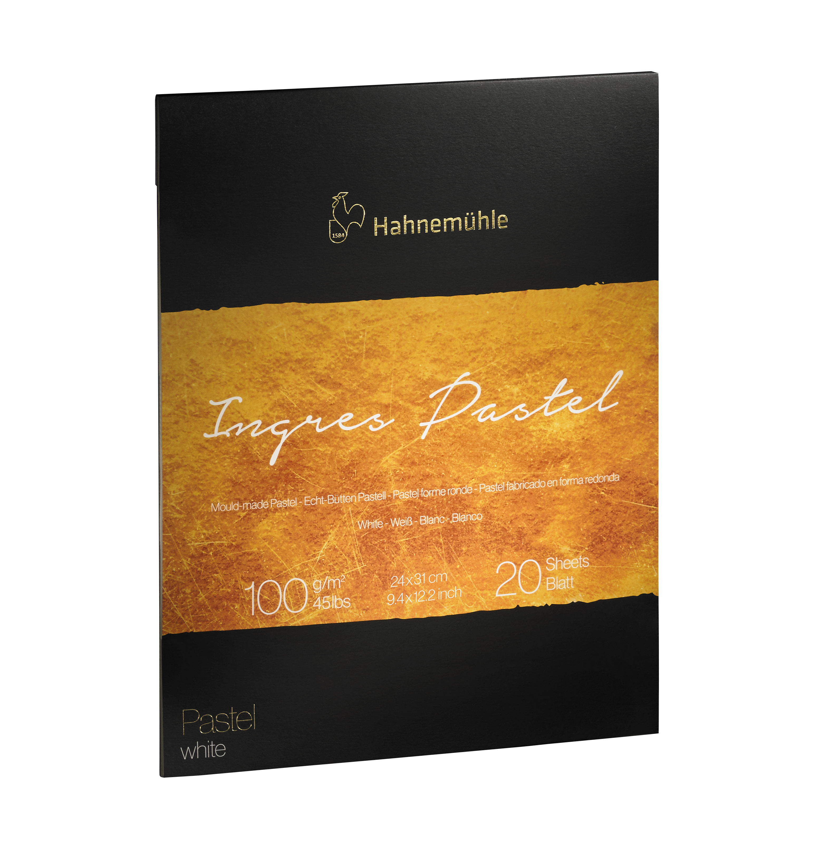 Hahnemu&#776;hle Collection Ingres Pastel Pad - 9" x 12" - White 20 sheet