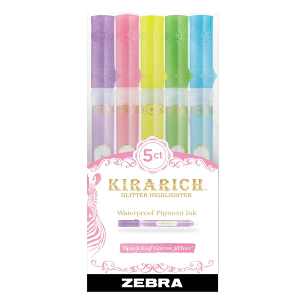 Kirarich Glitter Highlighter Assorted 5-Pack