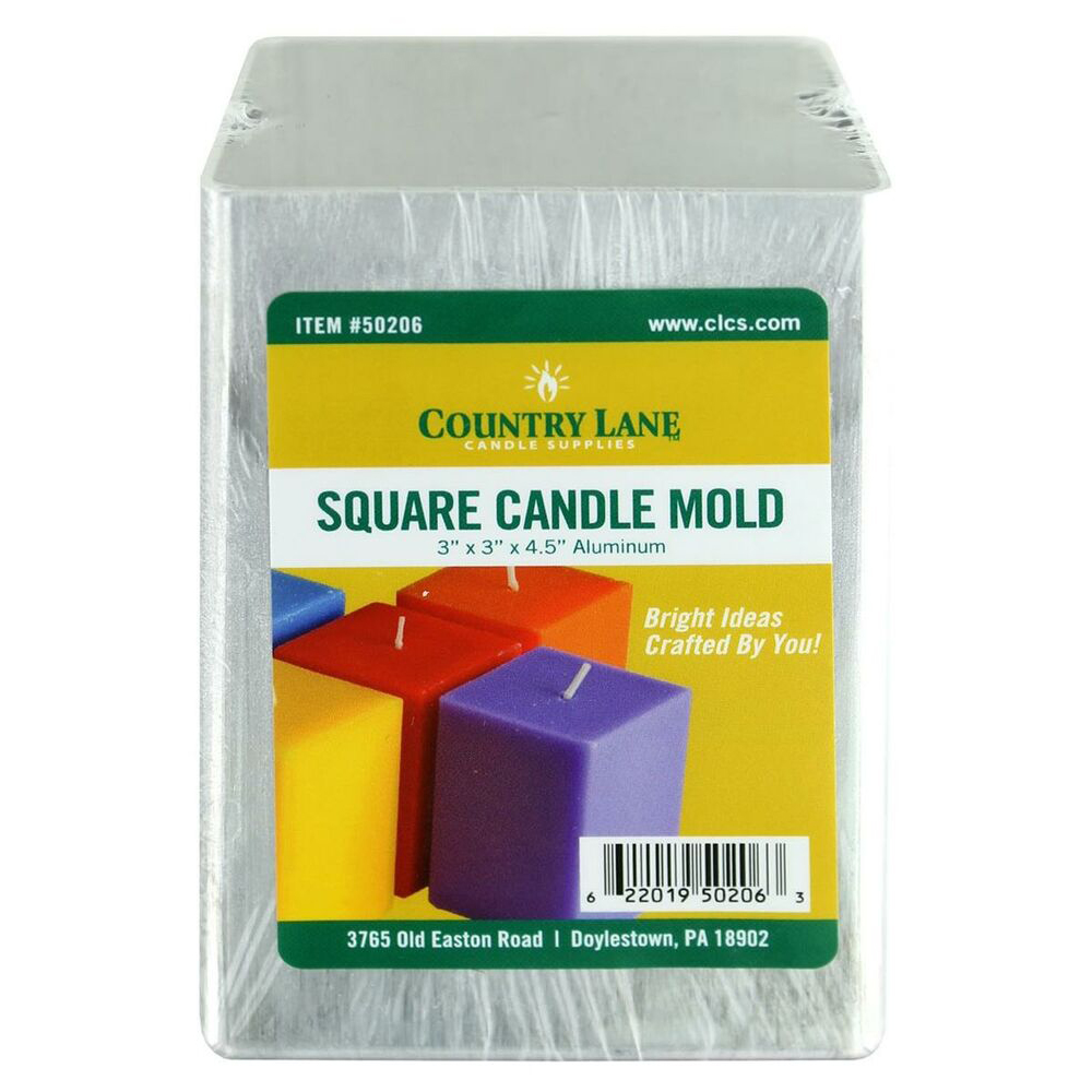 Country Lane Square Candle Mold, 3" x 3" x 4.5"