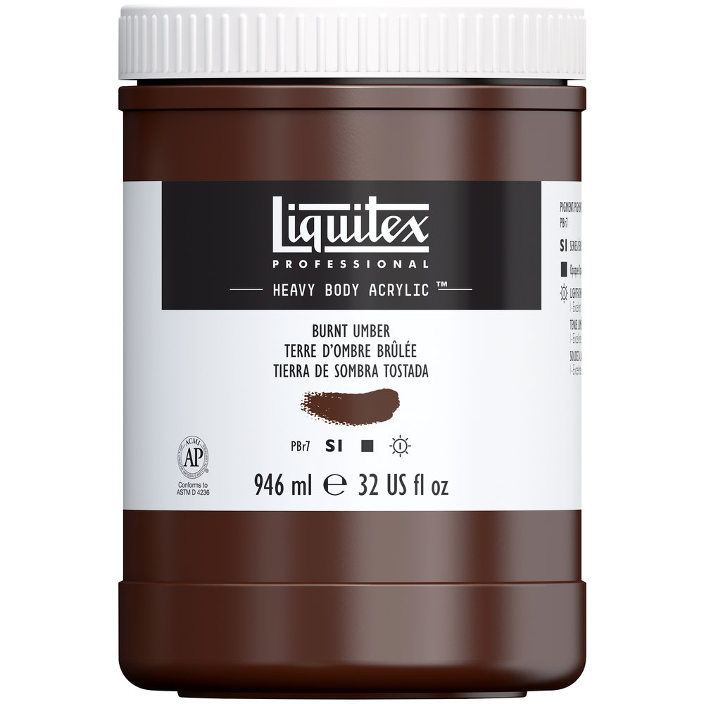 Liquitex Heavy Body Acrylic - Burnt Umber -32oz