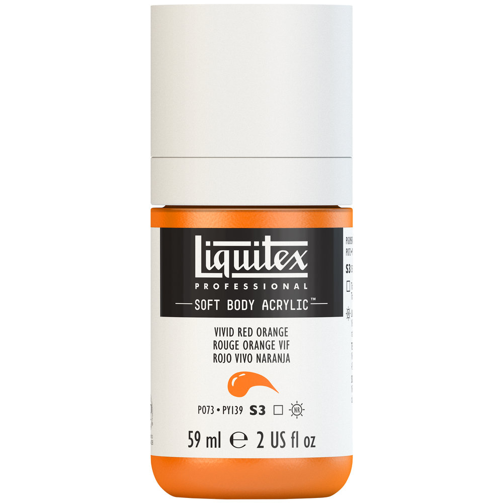 Liquitex Soft Body Acrylic - Vivid Red Orange - 2oz