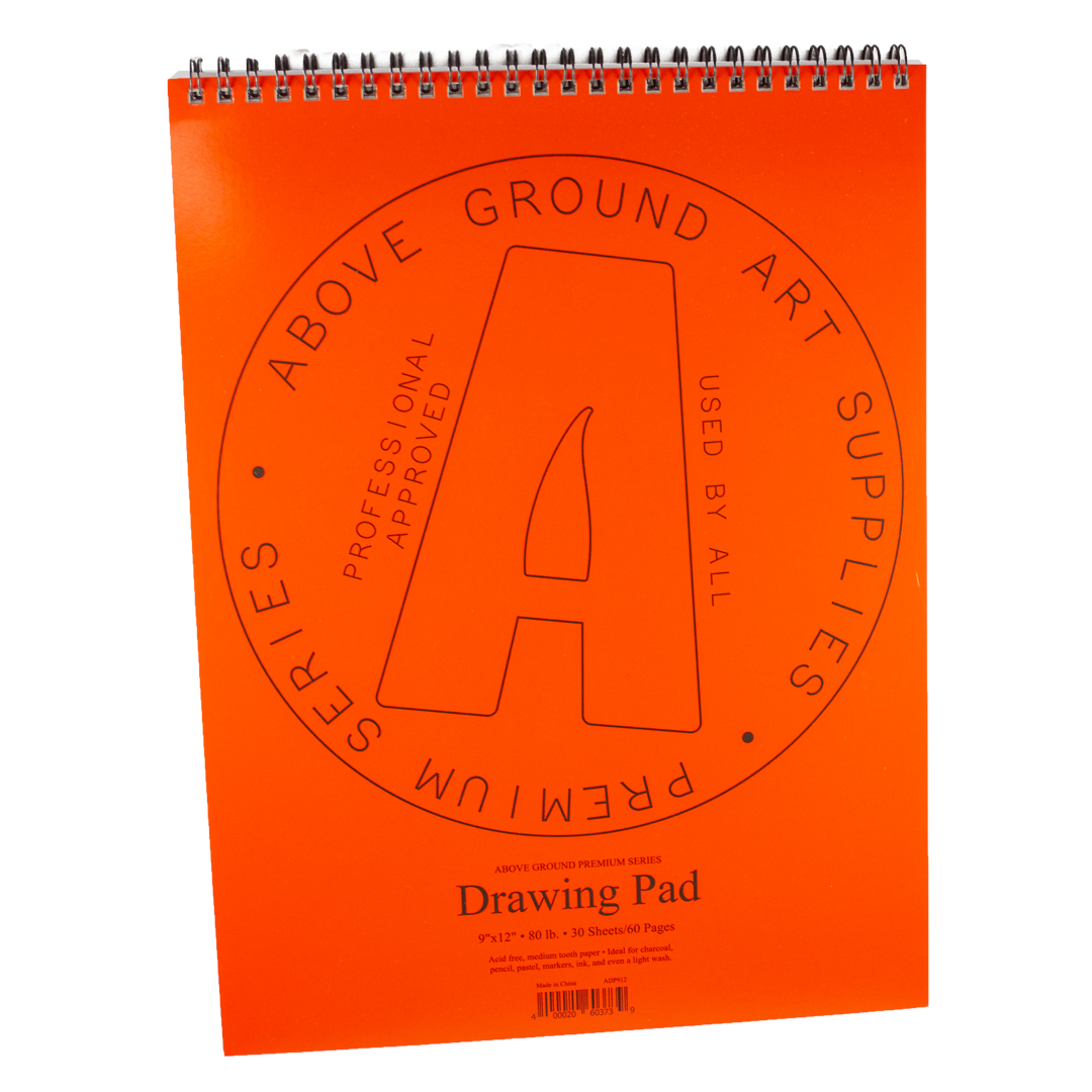 Above Ground Premium Coil-Bound Drawing Pad - 9 x 12 in.