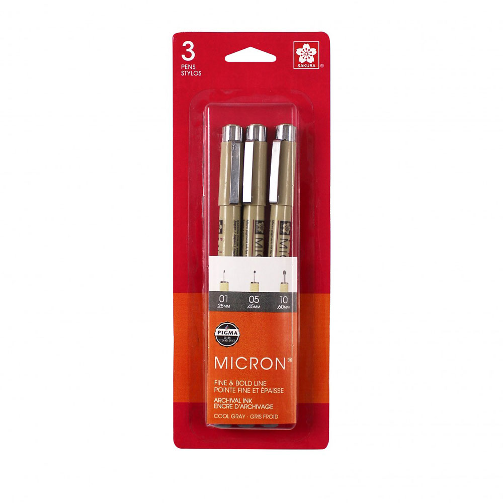 Sakura Micron | Cool Grey | 3 pack