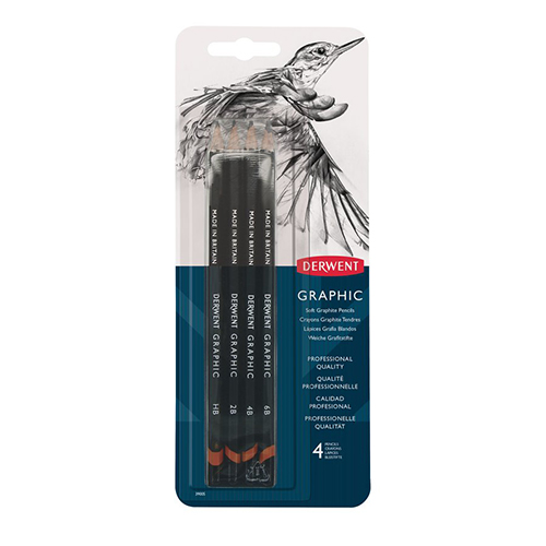 Derwent Graphic Soft Graphite Pencils Set of 4