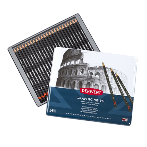 Derwent Graphic Soft Graphite Pencils Set of 24