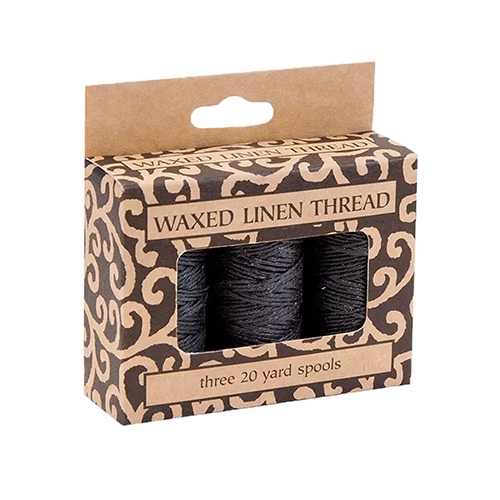 Lineco 3-Pack Waxed Linen Thread  Black