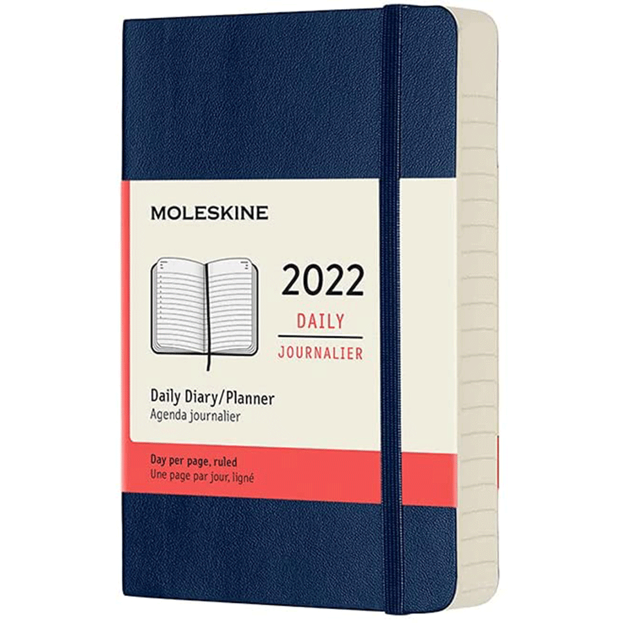 Moleskine 2022 | Daily Diary/Planner | Softcover Blue