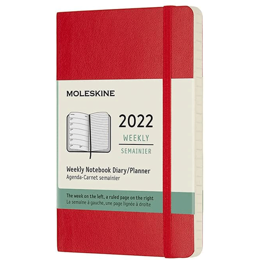 Moleskine 2022 | Weekly Planner | Softcover Red