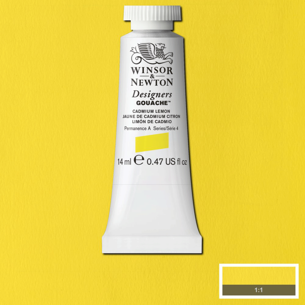 Winsor & Newton Designers' Gouache - 14ml Tube - Cadmium Lemon