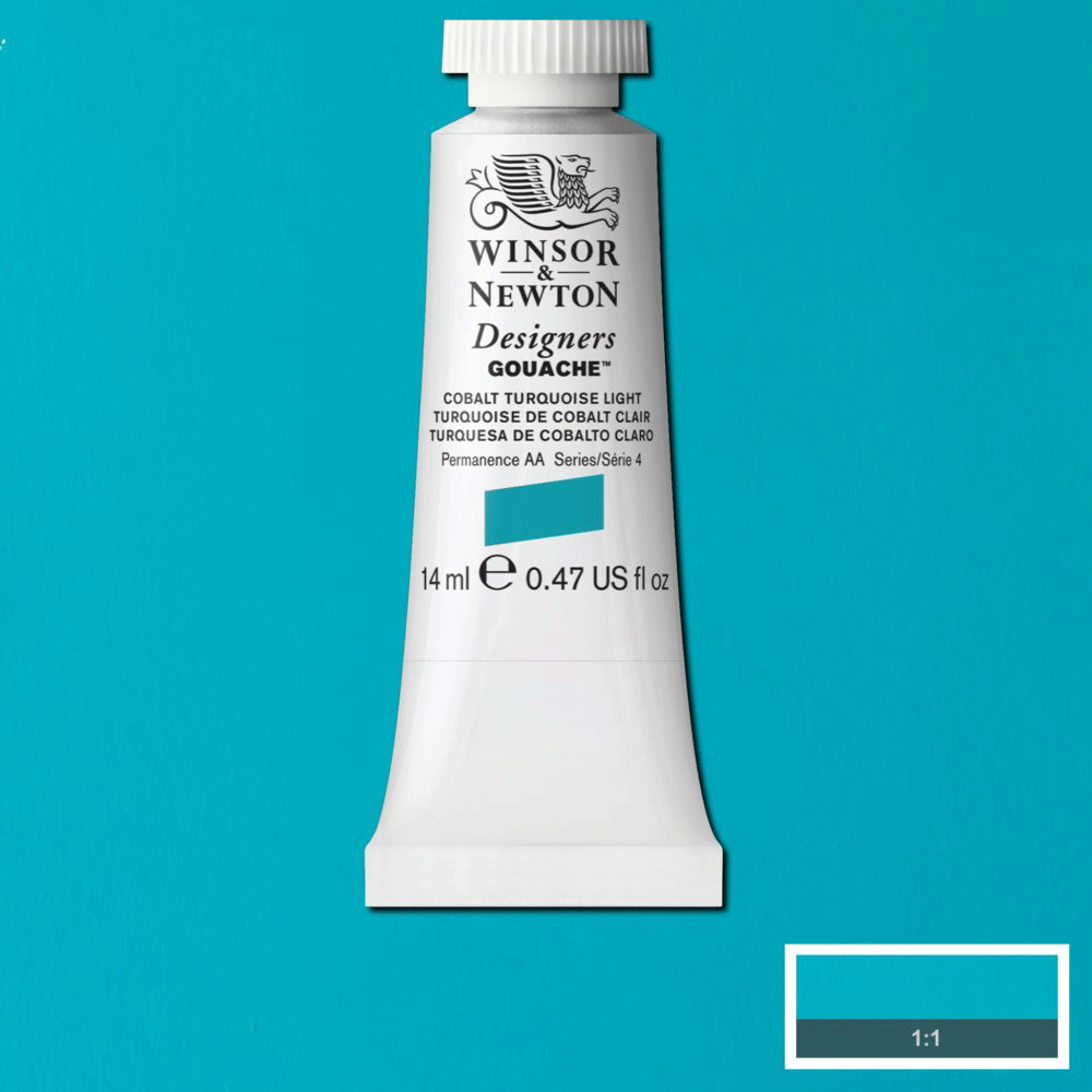 Winsor & Newton Designers Gouache 14ml Tube - Cobalt Turquoise Light